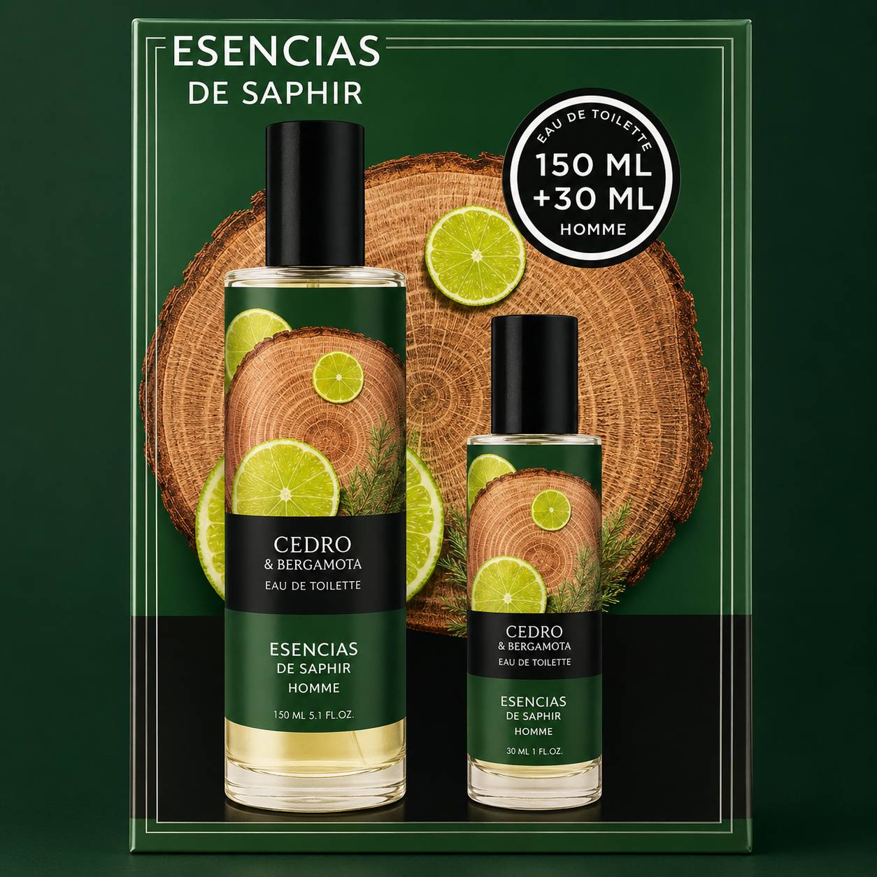 Cedro & Bergamota – Coffret Esencias de Saphir Homme